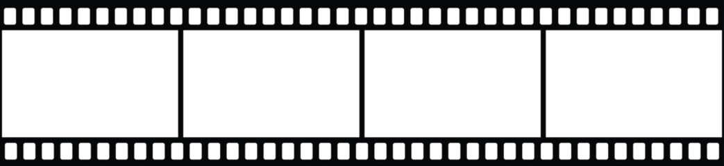 Filmstrip or border with empty frames. Film frame with a transparent background