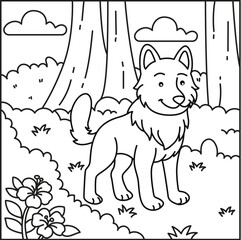 Cute and cozy animal coloring page for kids and adults