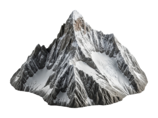 Majestic snow-capped mountain peaks nature isolated on transparent background