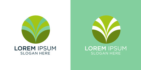 Green logo showcasing growth and harmony, ideal for eco-friendly brands, sustainable businesses, and organic products emphasizing natural beauty and wellness solutions