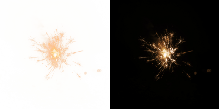 Champagne gold sparkles firework PNG. Magic glitter burst.