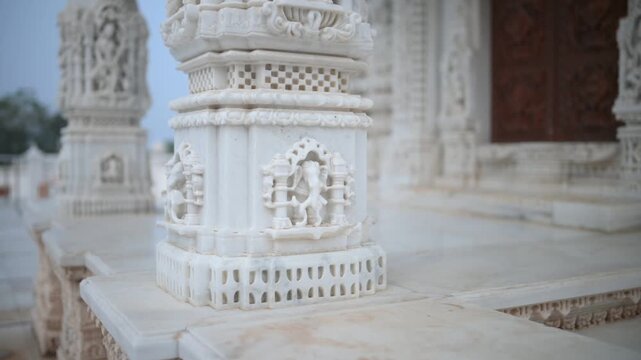 Aerial and ground shots of Lacchuar Jain Temple in Jamui, Bihar showcasing its ancient Jain architecture, serene hilltop setting and peaceful natural surroundings. Clear details, clean lines and herit