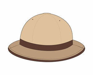 Classic pith helmet illustration for safari, exploration, and adventure