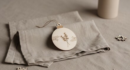 Aged brown paper bag with antique rope and a vintage compass texture