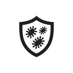 Shield Protection Against Germs and Bacteria Icon Vector
