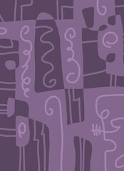 Minimal abstract image for printing. Picture for modern interiors. The picture is painted by hand on a tablet.