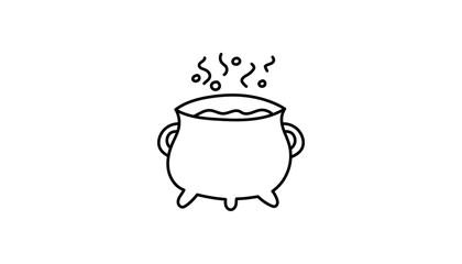 A cauldron with spiritual pot shows astrology and brew. Occult mystic elements with ritual and symbol.