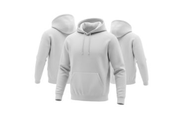 Pristine, blank light grey pullover hoodie, unbranded, smooth fabric texture, implied profiles, isolated on transparent background, concept of branding potential