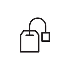 Tea Bag Icon Minimal Line Art Illustration
