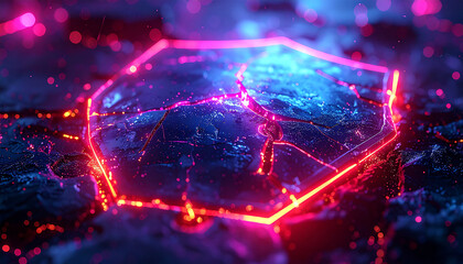 Mysterious Glowing Crystal in the Darkness: An intriguing image featuring a glowing crystal at the heart of an enigmatic scene, its radiant energy casting a captivating display. 