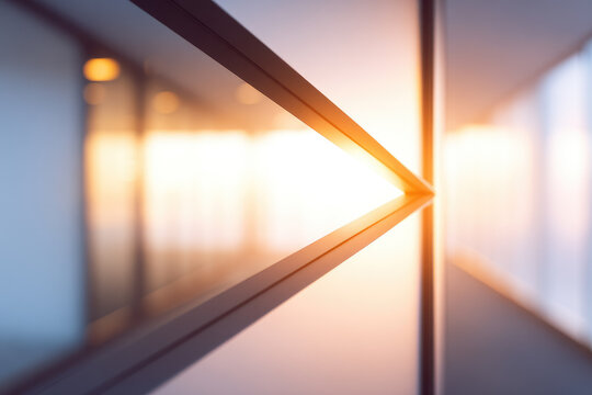 Soft blurred light glass partition abstract reflection modern architecture warm sunlight geometric pattern interior peaceful minimal contemporary style