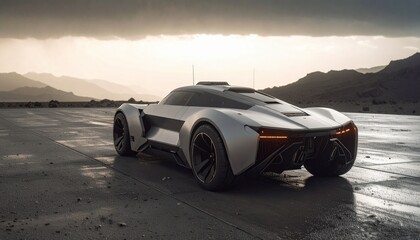 Armored futuristic aggressive cyber design extreme terrain car