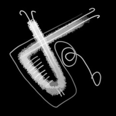 Minimal abstract image for printing. Picture for modern interiors. The picture is painted by hand on a tablet.