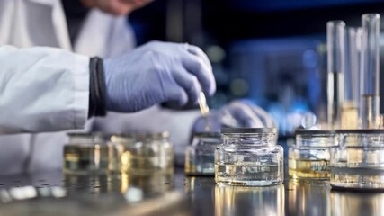 Laboratory technician adjusting powdered lubricant concentration for metal drawing to achieve precise performance in heavyduty applications.