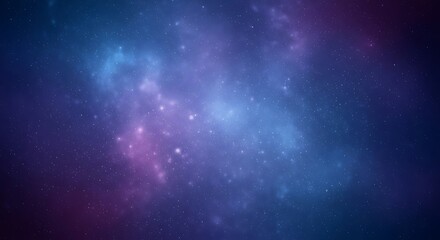 Naklejka premium Deep space nebula with glowing stars and cosmic dust in blue and purple hues galaxy cosmos