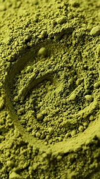 Green Tea Powder Close-Up - A Vibrant Matcha Swirl.