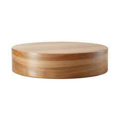 Wooden round platform for product display isolated on transparent background