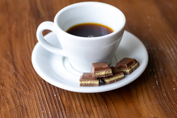 Close-Up of Coffee with Dubai Chocolates