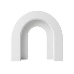 White double archway architectural element isolated on transparent background