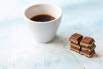 Close-Up of Coffee with Dubai Chocolates