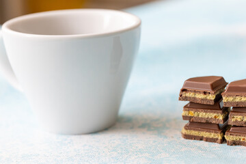 Close-Up of Coffee with Dubai Chocolates