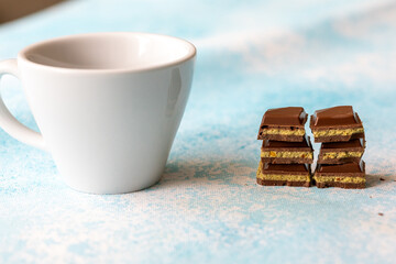 Close-Up of Coffee with Dubai Chocolates
