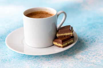 Close-Up of Dubai Chocolate and Turkish Coffee