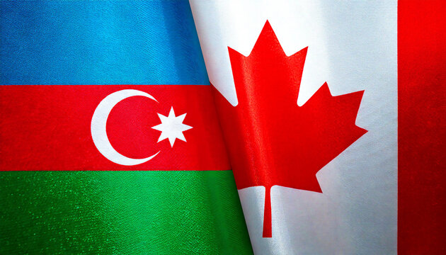 カナダの国旗とアゼルバイジャンの国旗(canada flag & Azerbaijan flag.)
