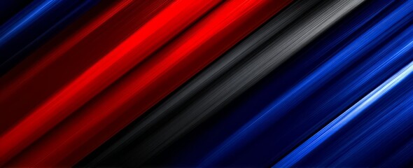 Obraz premium Blue and red striped banner with a black stripe. The colors are bold and the stripes are thick