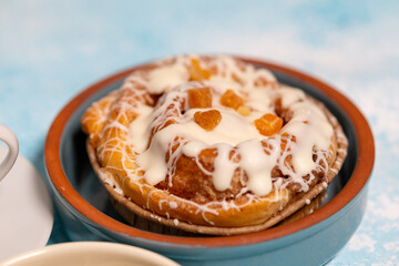 Close-Up of an Apricot Cinnabon Roll