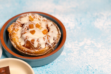 Close-Up of an Apricot Cinnabon Roll