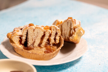 Close-Up of an Apricot Cinnabon Roll
