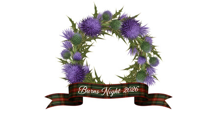 Elegant floral wreath with ribbon for new year s eve celebration