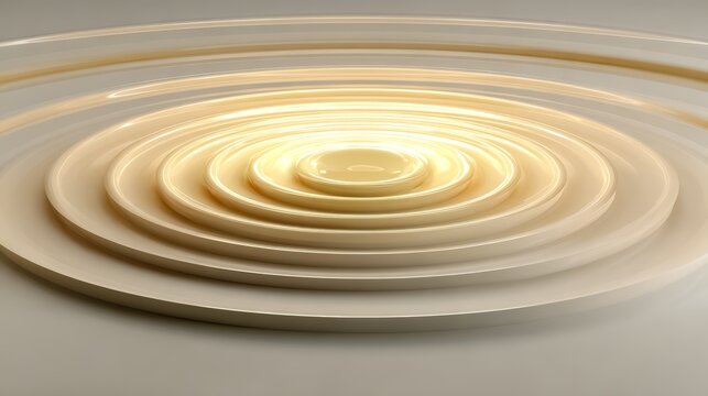 Series of circles with a yellow hue. The circles are arranged in a way that creates a sense of depth and movement