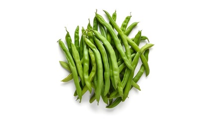 Fresh green beans, Green beans isolated on white