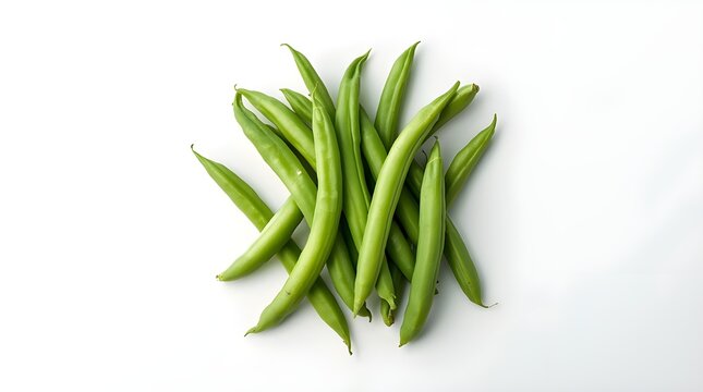 Fresh green beans, Green beans on white background - Powered by Adobe