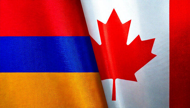 カナダの国旗とアルメニアの国旗(canada flag & Armenia flag.)
