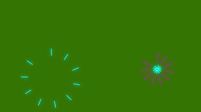 Fireworks explosion line shape blast, circle bursting in 4K line effects and transparent background, cartoon firework element, blast circle animation.4k
