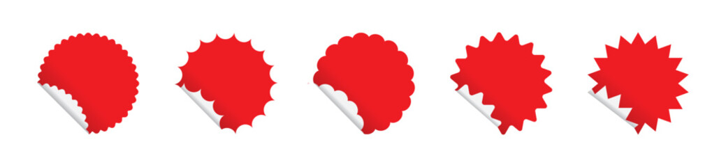Collection of starburst sticker icons, discount, sale, and best price symbol labels and stickers. Vector illustration