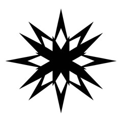 Obraz premium Abstract Geometric Star Burst – Modern Solid Black Vector Logo