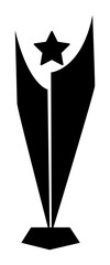 Stellar achievement trophy icon: awarding success and recognition symbol