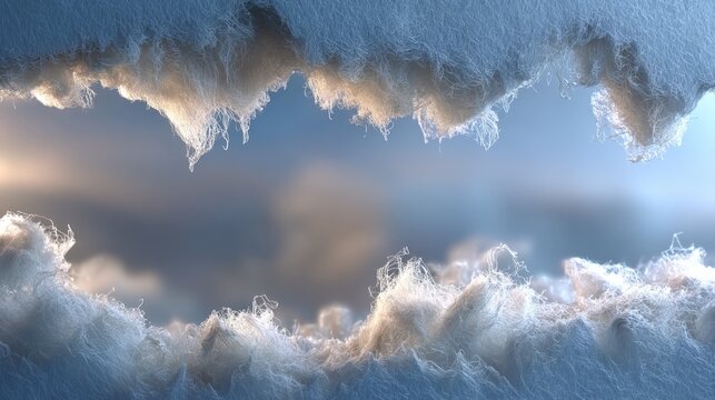 Fluffy clouds are parting to reveal a serene blue sky, creating a tranquil ambiance, ideal for conveying peace and calmness in various visual projects