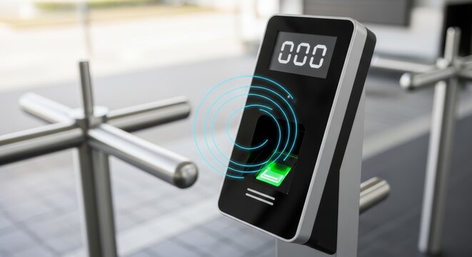 Access control system with turnstile for security and identification