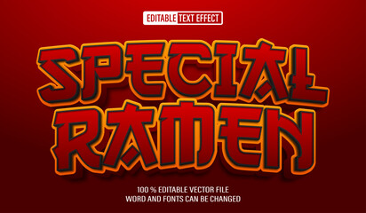 Editable 3d text style effect - Special Ramen text effect Template