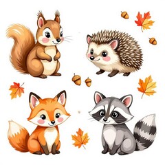 set of funny animals