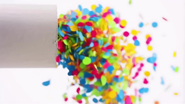 UN TUBO DI CARTONE CHE LANCIA CORIANDOLI COLORATI