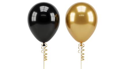 Dual metallic balloons in black and gold for luxe celebrations and shoots

