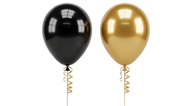 Dual metallic balloons in black and gold for luxe celebrations and shoots

