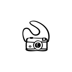 Photo camera hand drawn vector illustration