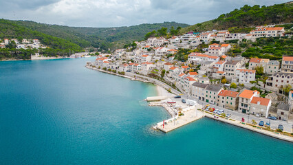 Obraz premium Pučišća Bay Coastal Village